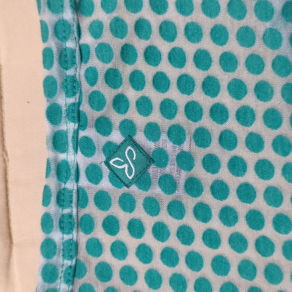 Prana greenish polka dot cap sleeve top light & breezy - Picture 3 of 7